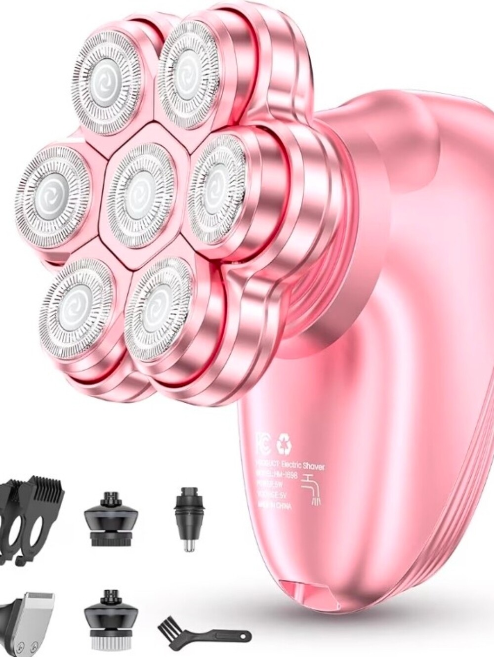 5-in-1 Electric Razors for Women, 7D Magnetic Heads Full Body Shaver, Waterproof